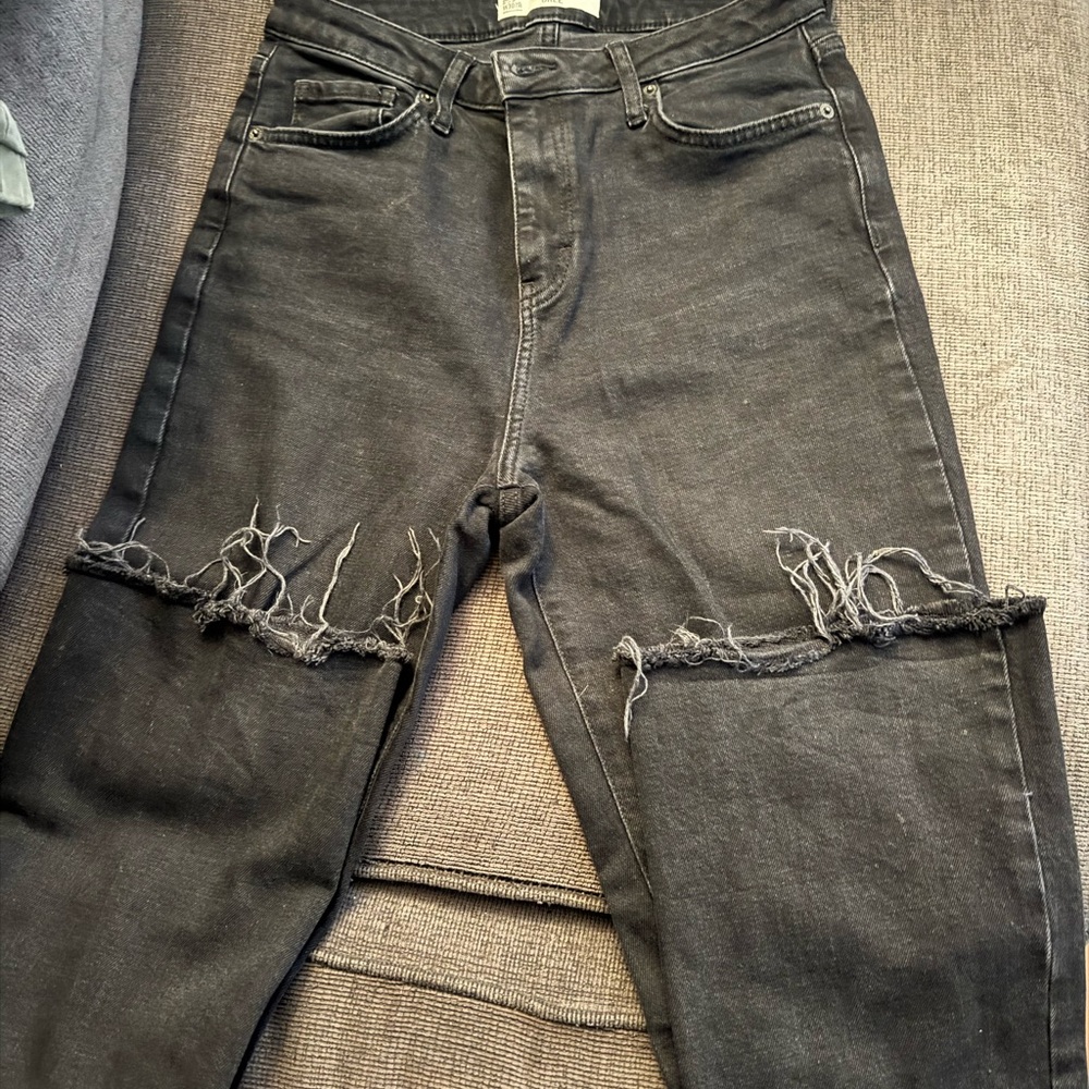 Distressed Black Women's Jeans